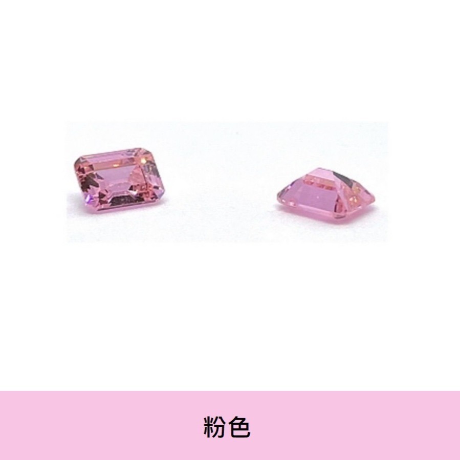 長方形 CZ鑽 CZ鋯石 祖母綠形切工 透明 粉 石榴紅 紫 鵝黃 金黃 裸鑽 蘇聯鑽 金工蠟雕 戒指 項鍊 首飾DIY-細節圖7