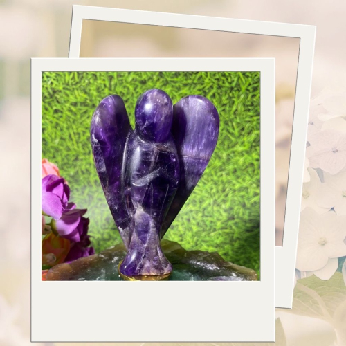 天然紫水晶天使雕件 水晶雕件 大天使水晶提升靈性 高76mm寬50mm厚21mm 實品拍攝 M5