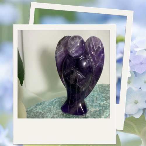 天然紫水晶天使雕件 水晶雕件 大天使水晶提升靈性 高74mm寬44mm厚23mm 現貨實品拍攝 XL2