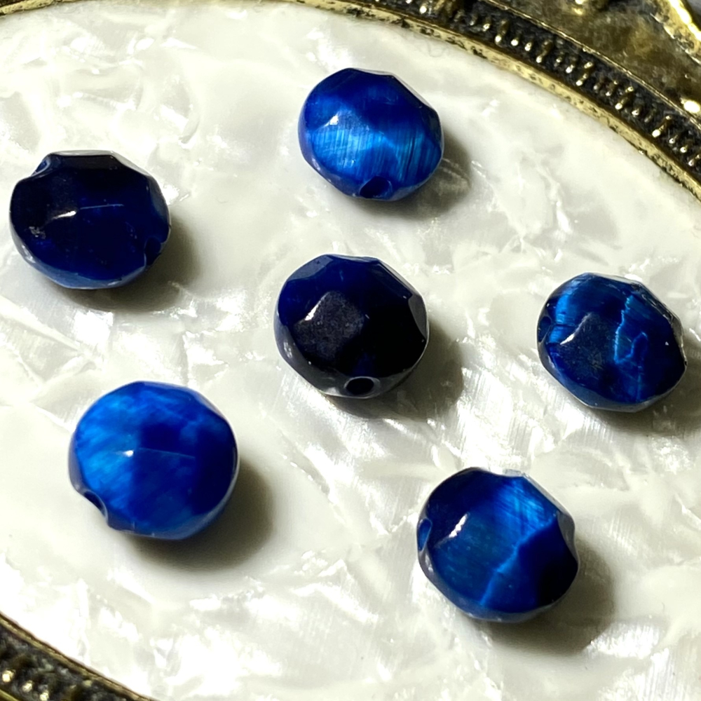 8*5 mm 藍虎眼石 湖水藍色 扁圓珠 圓餅珠 扁圓切面珠 散珠 半成品 DIY飾品-細節圖3