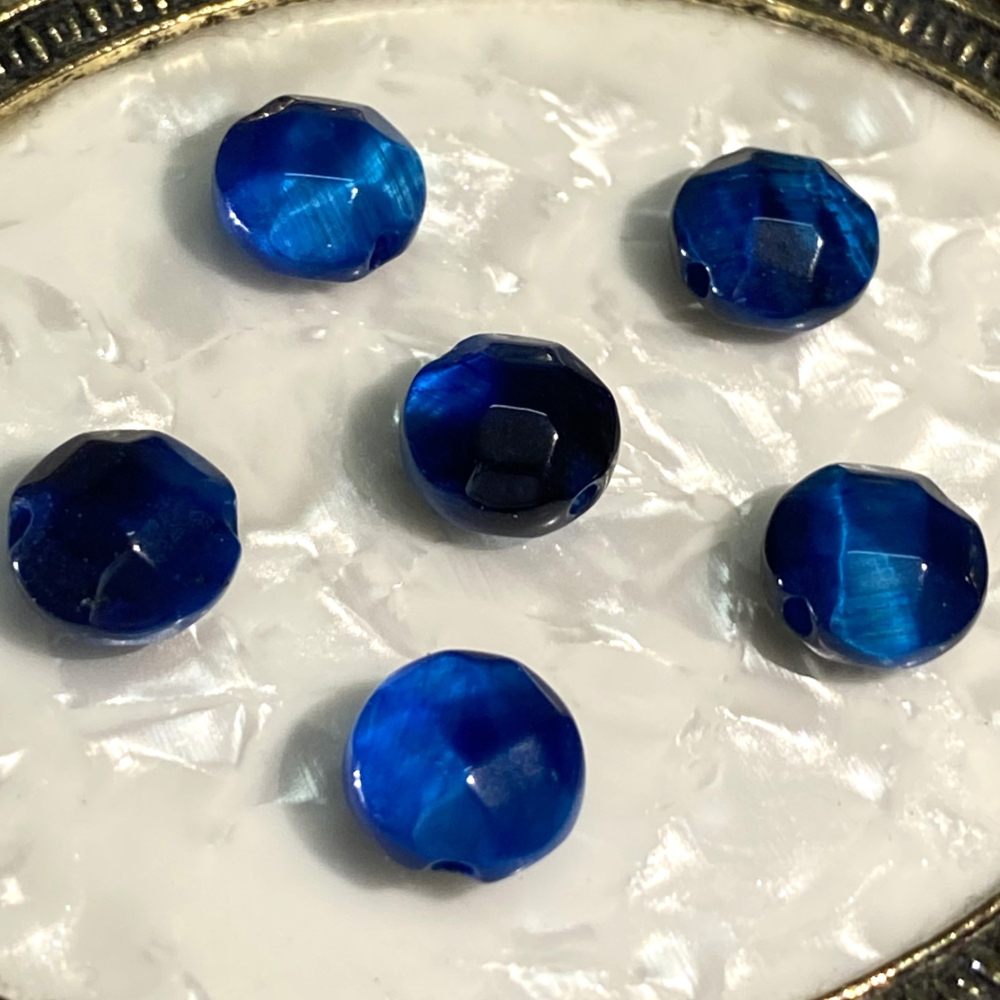 8*5 mm 藍虎眼石 湖水藍色 扁圓珠 圓餅珠 扁圓切面珠 散珠 半成品 DIY飾品-細節圖5