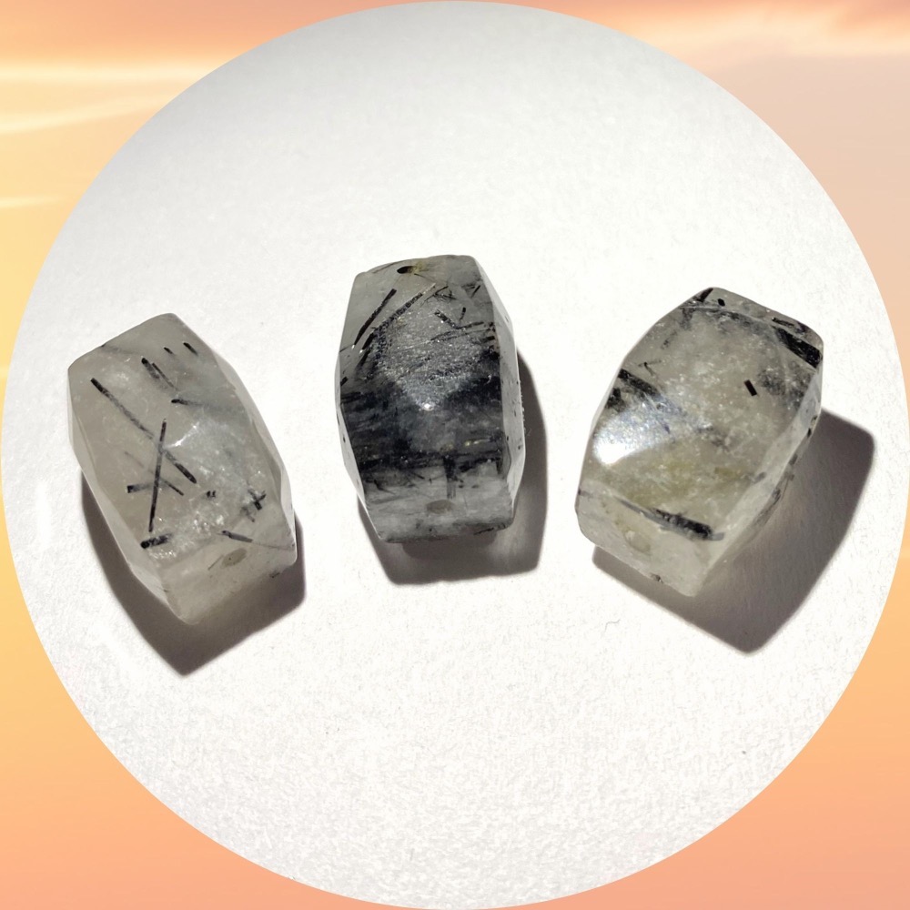 黑髮晶隨形切面珠 直孔 桶珠 切面不規則 切角隨形珠 適合DIY手作 天然石手作材料 單個隨機出貨-細節圖5