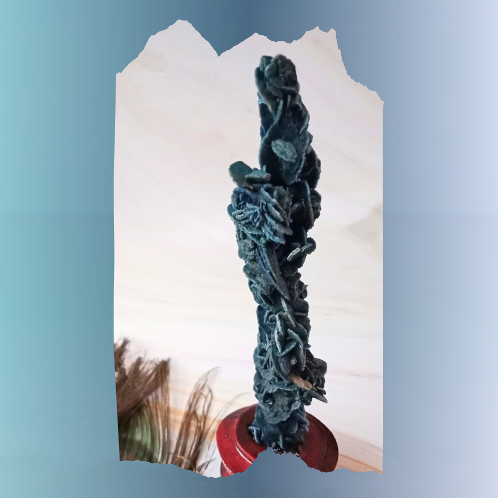 沙漠玫瑰石-象徵永不凋謝的愛情 高130mm寬25mm長20mm 像一束玫瑰花-細節圖2