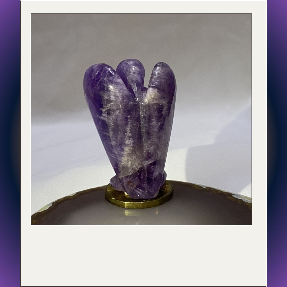 紫水晶天使雕件 高50mm寬33mm厚18mm 雕件 水晶天使 實品拍攝M2-細節圖4