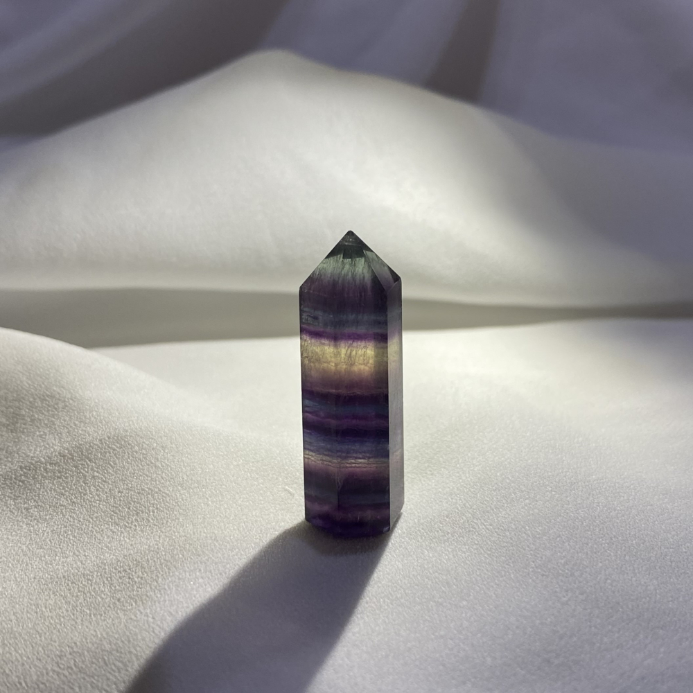 天然螢石柱 螢石水晶柱 彩色漸層美 柱高38mm厚11mm 實品拍攝C2-細節圖3