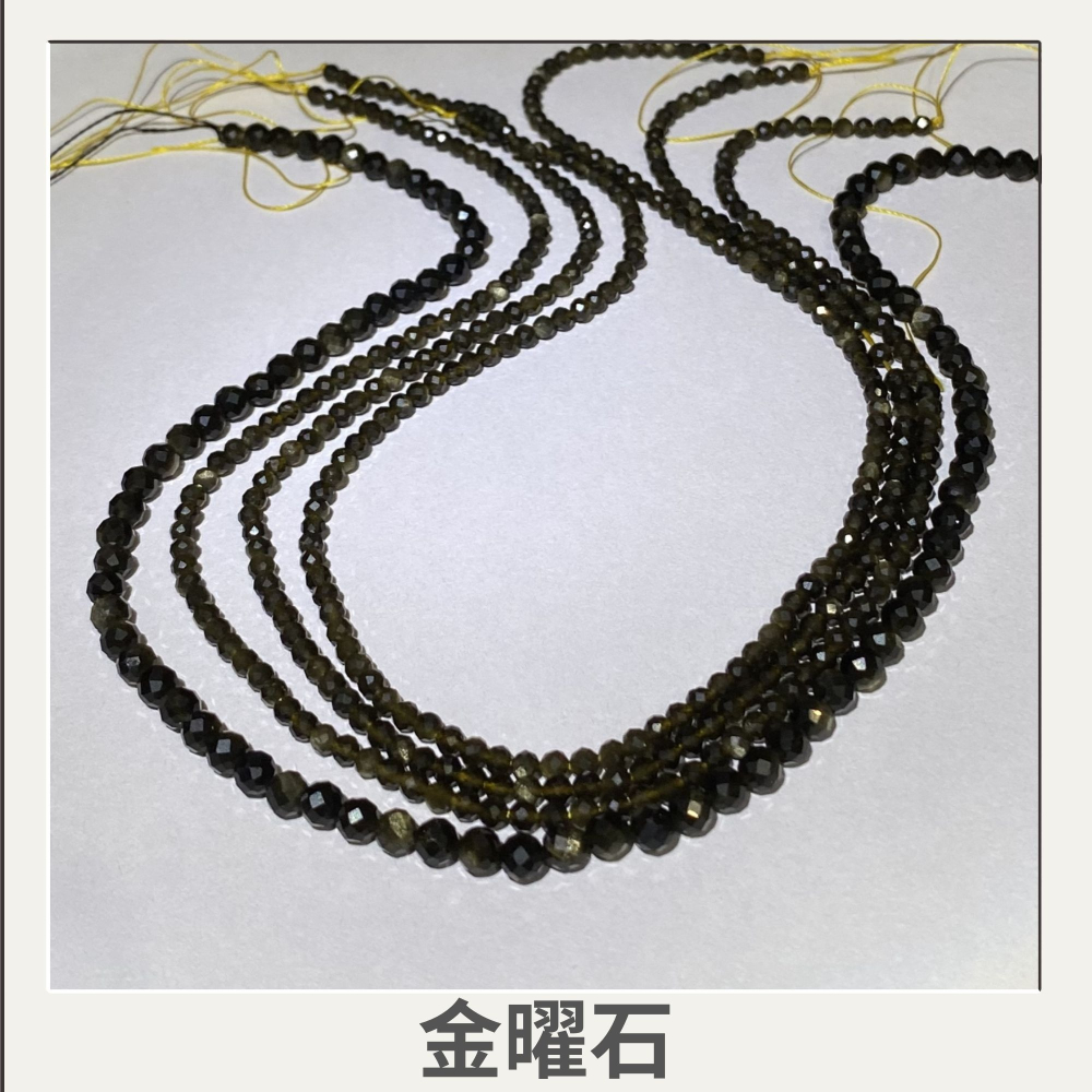 約2mm 3mm 4mm 金曜石切面串珠 切面刻面圓珠 半成品 DIY項鍊手鍊 單條-細節圖5