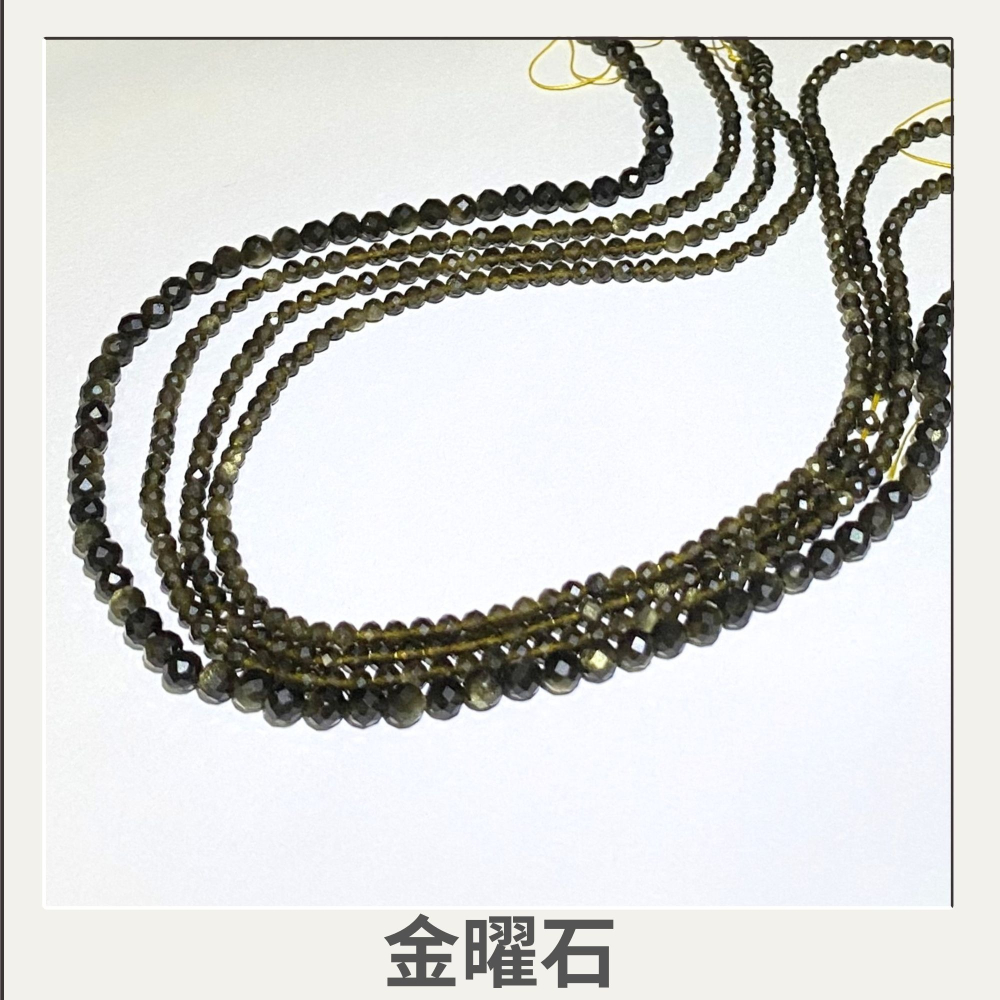 約2mm 3mm 4mm 金曜石切面串珠 切面刻面圓珠 半成品 DIY項鍊手鍊 單條-細節圖7