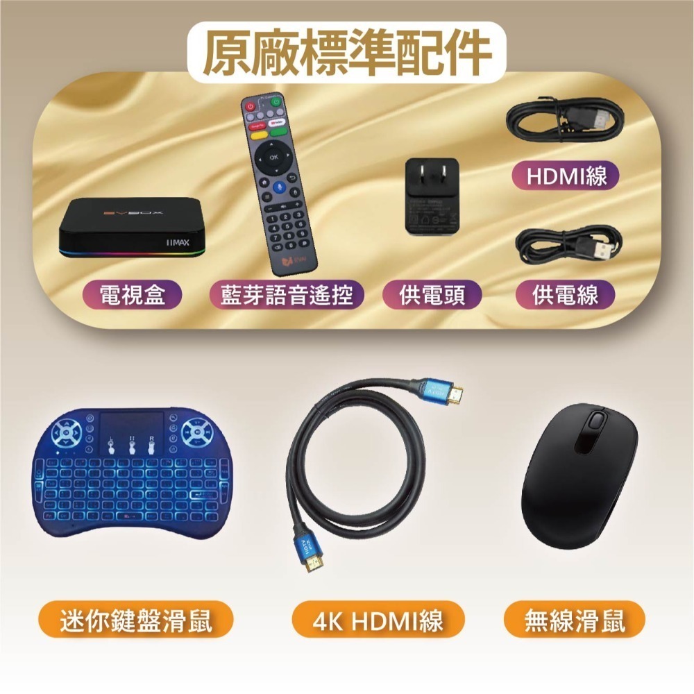迷你鍵盤+4K HDMI+滑鼠