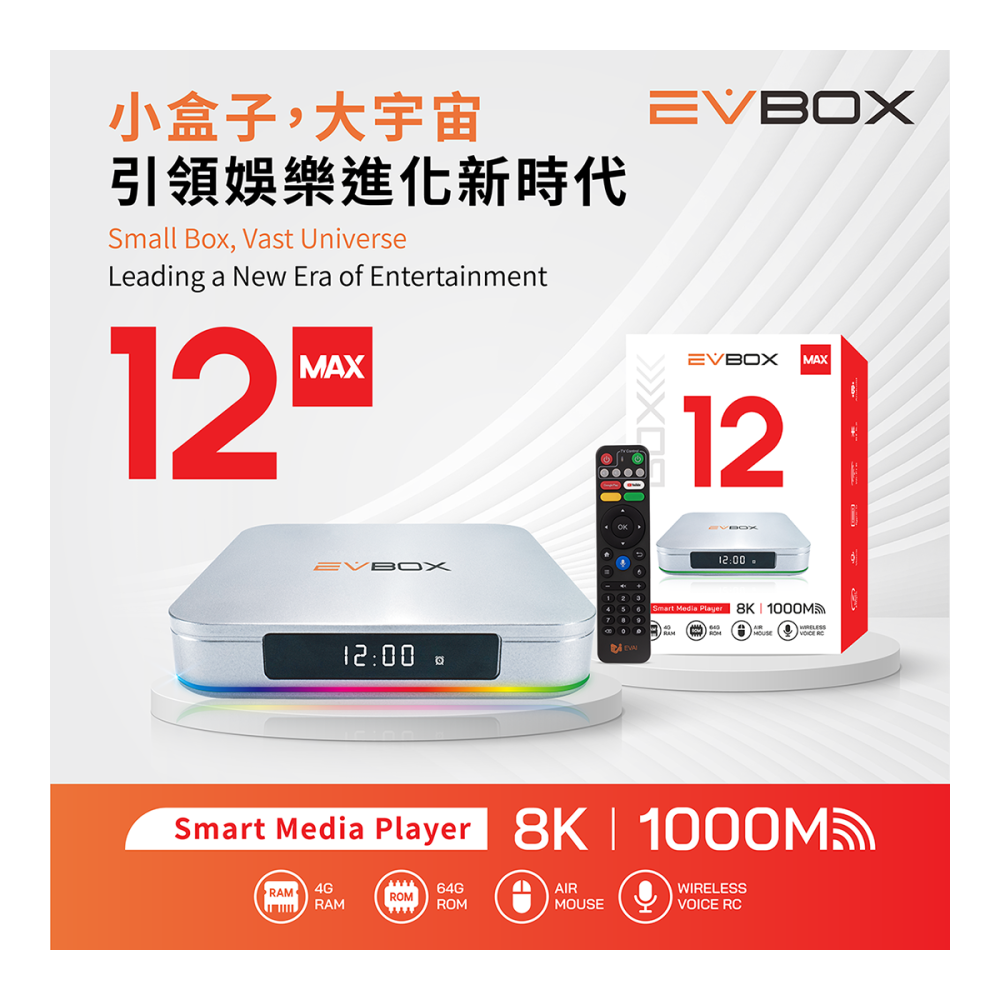 【 易播盒子 12MAX 】台灣現貨【官方正品 EVBOX 易播 12MAX 】易播電視盒 台中店面-細節圖3