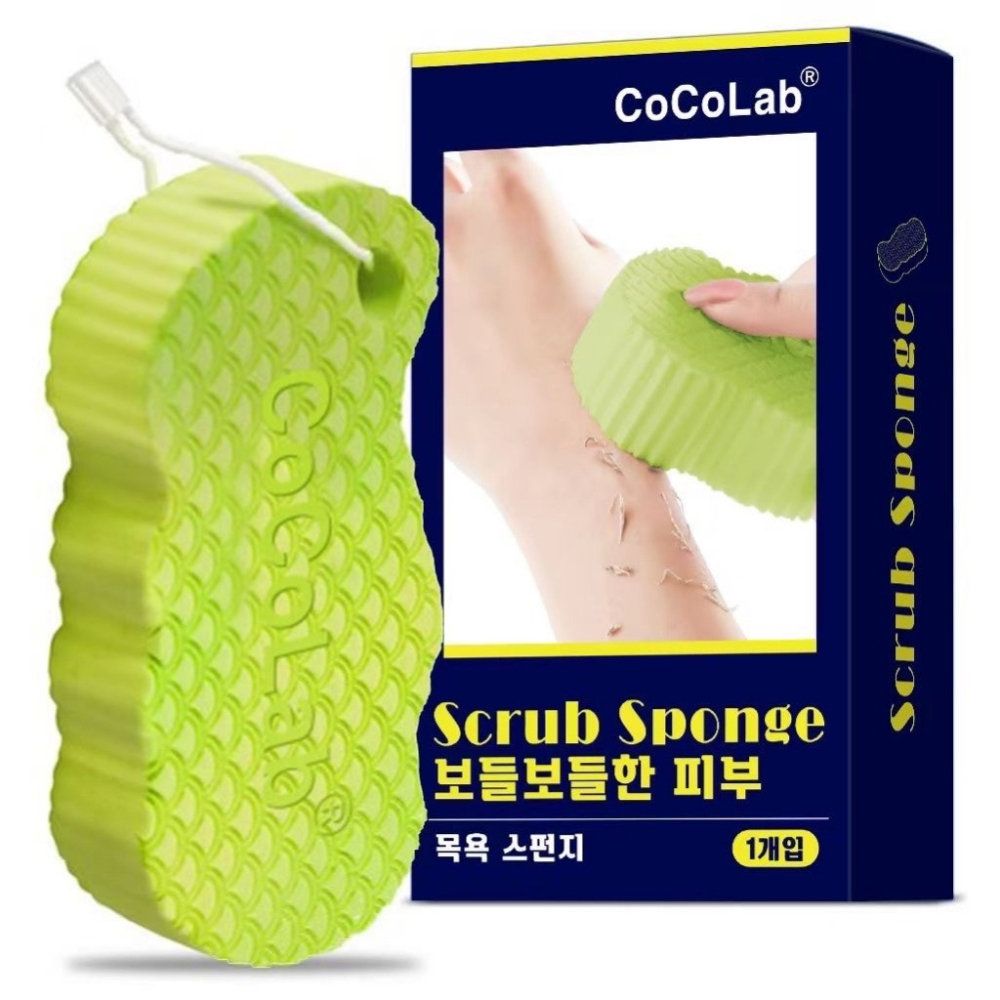 現貨-韓國南大門市場 瘋搶爆款 CoCoLab® 角質橡皮擦 爆屑搓澡海綿  去角質 搓澡巾 洗澡海綿 搓澡 一入裝-細節圖2
