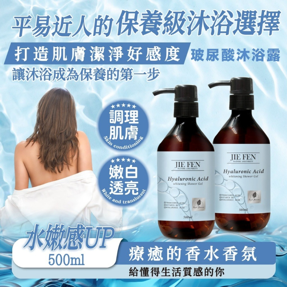 現貨快速出貨 【JieFen】潔芬玻尿酸沐浴露 沐浴乳 沐浴精 嫩白亮膚 修復肌膚 保濕-細節圖3