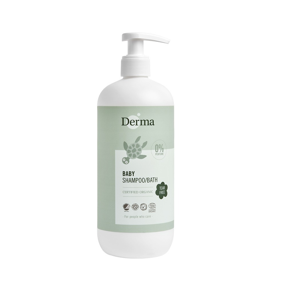 Derma丹麥德瑪 寶寶有機水嫩洗髮沐浴露(家庭號) 500ml-細節圖2