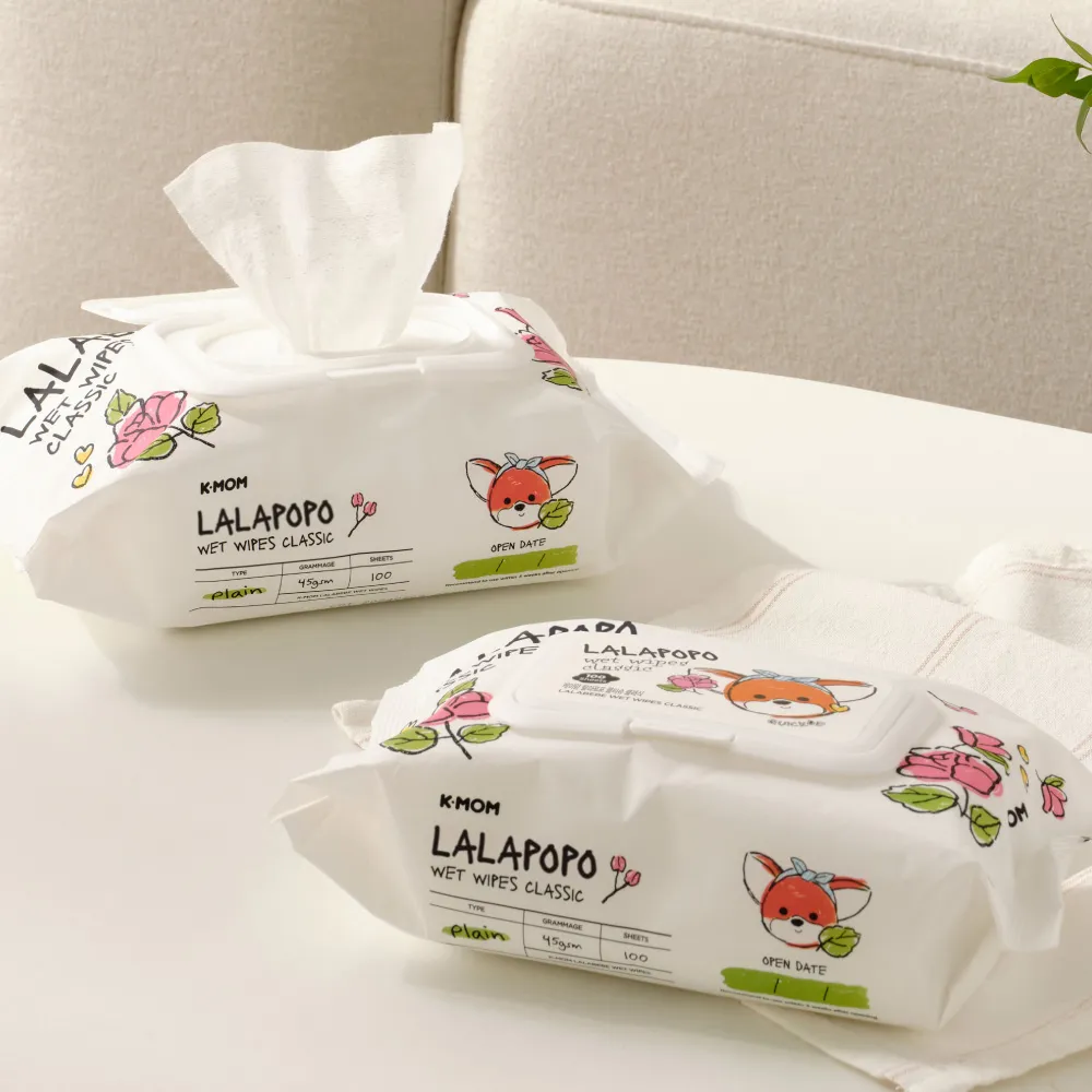 MOTHER-K LALAPOPO 大馬士革玫瑰絲柔濕紙巾100抽(掀蓋款)-細節圖2