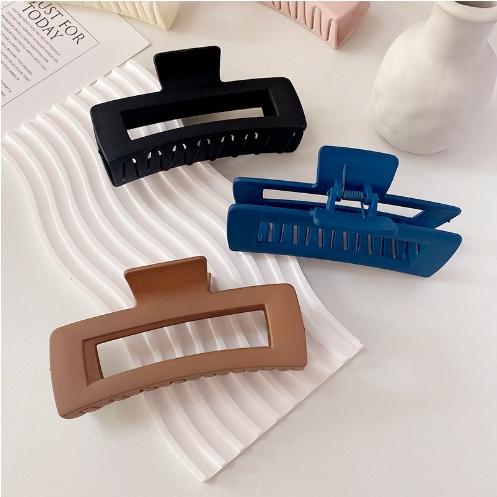 ◎台灣24H出貨◎超大尺寸髮夾 髮夾 鯊魚夾 瀏海夾 側邊夾 一字夾 方形夾 韓風髮夾 韓系髮夾 霧面 磨砂 果凍色-細節圖2