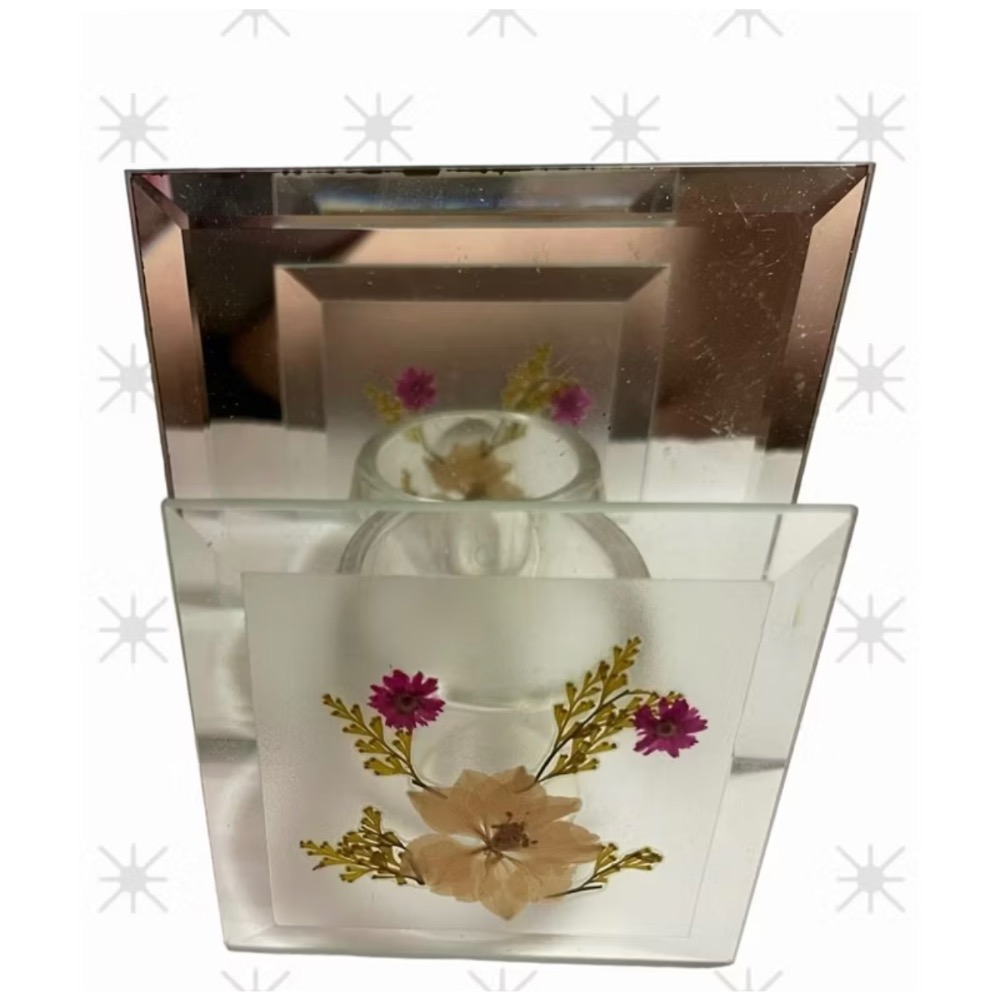 🎊快速出貨🎊全新 四角玻璃花飾燭台-細節圖2