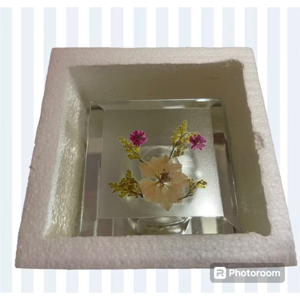 🎊快速出貨🎊全新 四角玻璃花飾燭台-細節圖3