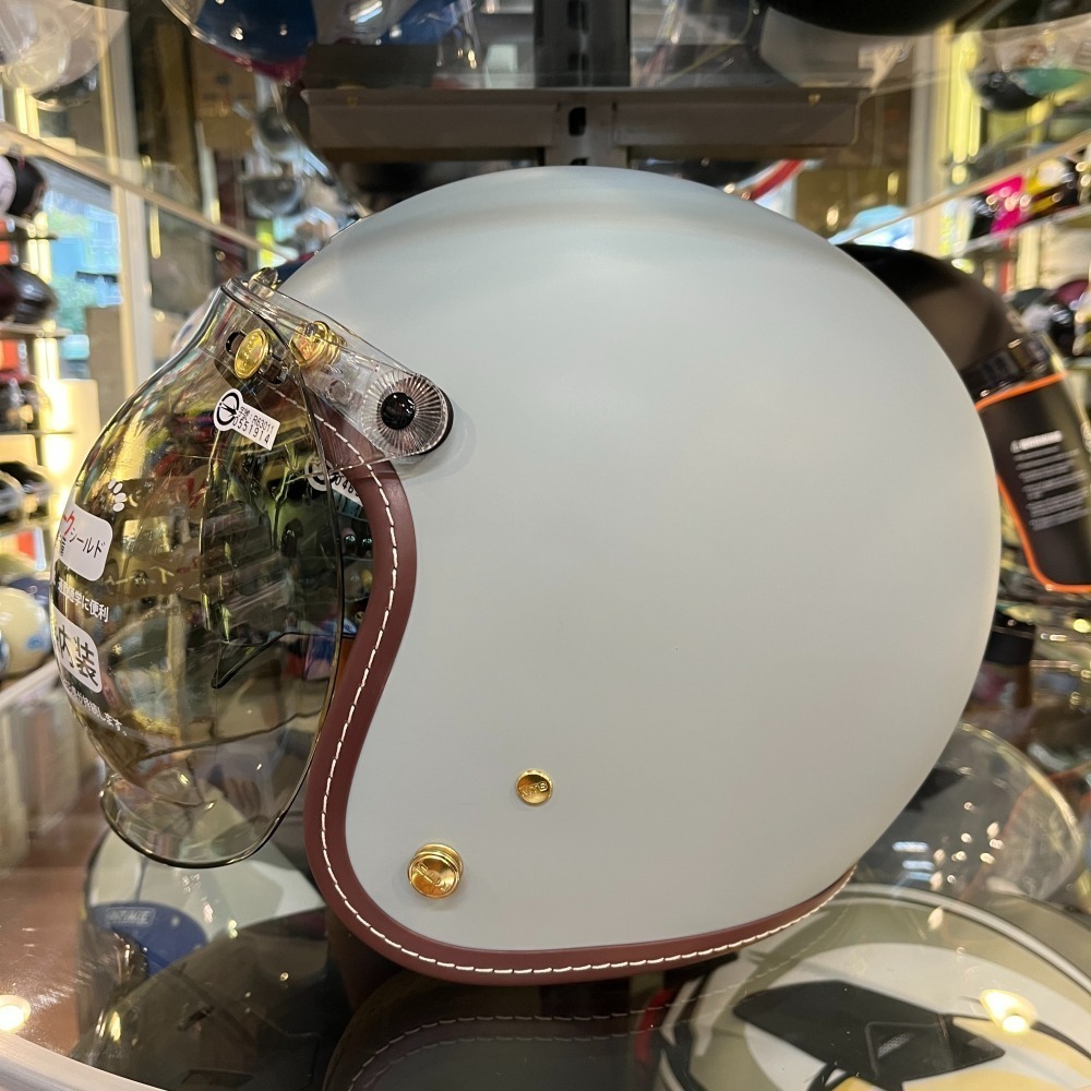 《一戴安全帽》GP-5 MTS/345 皮革邊 買就送原廠泡泡鏡 涼感布泡泡鏡車縫款復古帽 多層膜內墨片-細節圖5