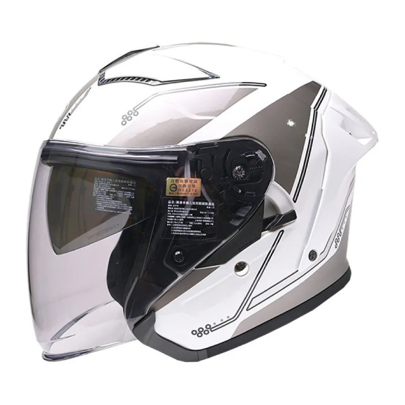 《一戴安全帽》智同 EVO/CA839 四分之三 勁風雙鏡造型帽 #素色/#花色款 多層膜內墨鏡 金屬齒排扣-細節圖4