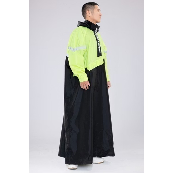 《一戴安全帽》SNOWSTORMI/GL-S 鈦灰/深黑 香檳/深黑 螢光黃/深黑 白/深黑 一件式側開機能雨衣-細節圖6