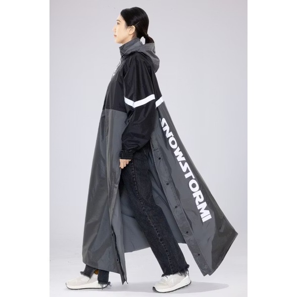 《一戴安全帽》SNOWSTORMI/GL-S 鈦灰/深黑 香檳/深黑 螢光黃/深黑 白/深黑 一件式側開機能雨衣-細節圖4