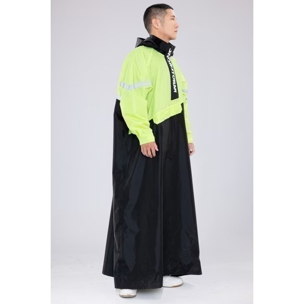 《一戴安全帽》SNOWSTORMI/GL-S 鈦灰/深黑 香檳/深黑 螢光黃/深黑 白/深黑 一件式側開機能雨衣-細節圖6