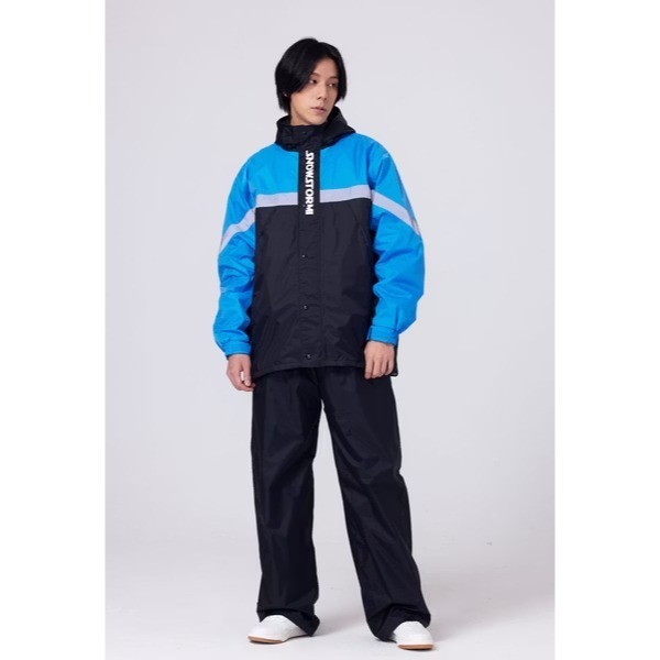 《一戴安全帽》SNOWSTORMI/EX-1 #黃黑#灰黑#藍黑#黑色 兩件前開式防水雨衣-細節圖3