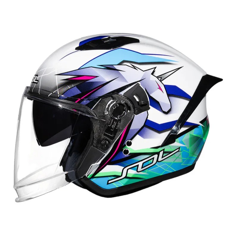 《一戴安全帽》SOL/SO-11P #獨角獸 四分之三 買就送好禮3選一/全新後尾翼帥氣破表/全新加長大鏡片-細節圖2