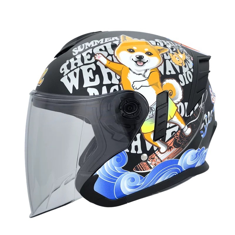 《一戴安全帽》M2R/FR-2 柴犬 #珍珠白/#消光黑 四分之三 👍買就送防水袋-細節圖3