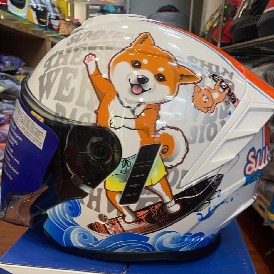 《一戴安全帽》M2R/FR-2 柴犬 #珍珠白/#消光黑 四分之三 👍買就送防水袋-規格圖3