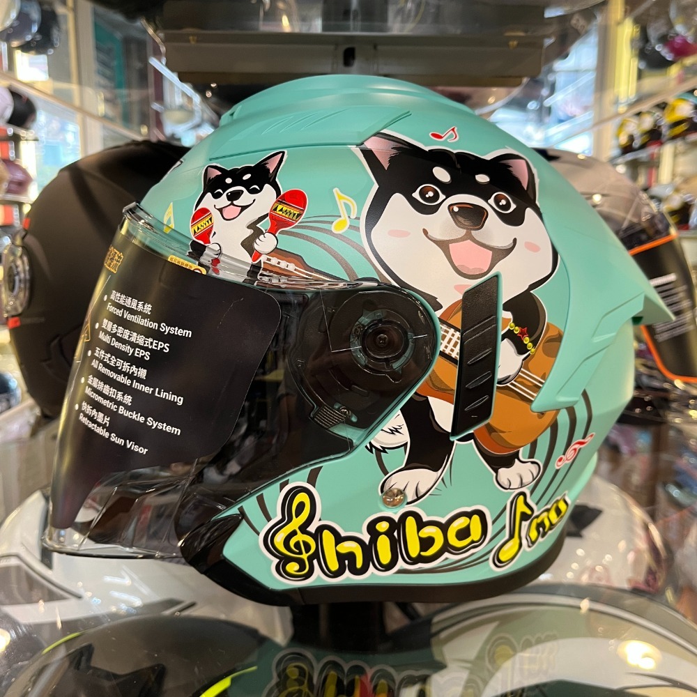 《一戴安全帽》M2R/VO-1 #素色/#1 阿茲特克/#2 鐵達尼號/#3 黑柴犬 四分之三-規格圖9