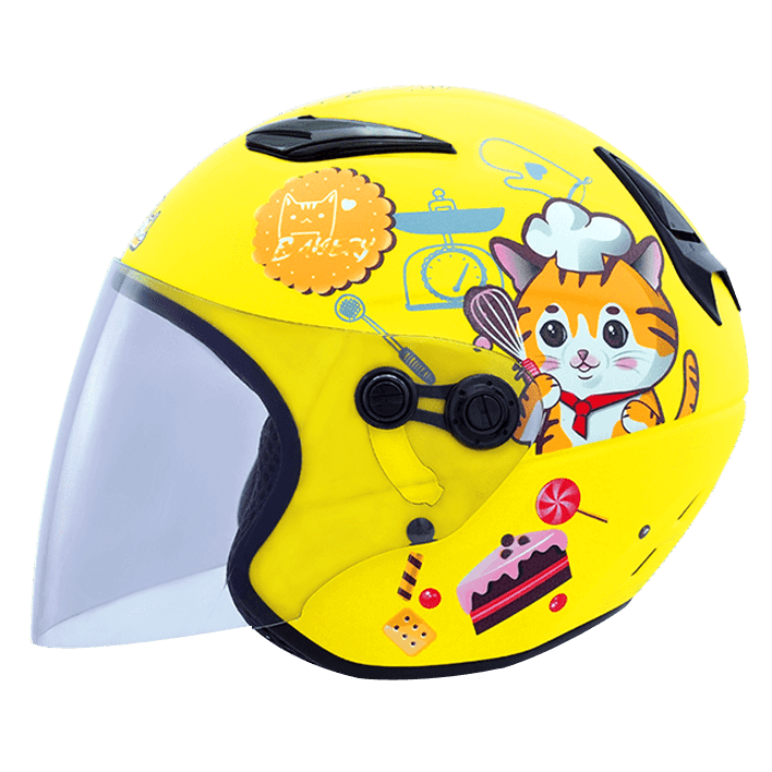 《一戴安全帽》M2R/M700 童帽 #素色/#5 柴犬/#6 甜甜貓 四分之三-細節圖5