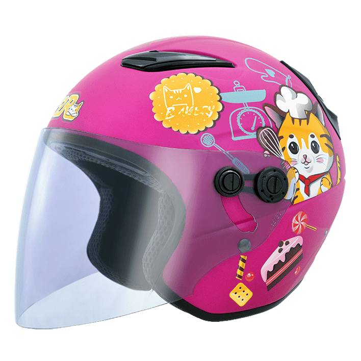 《一戴安全帽》M2R/M700 童帽 #素色/#5 柴犬/#6 甜甜貓 四分之三-細節圖6