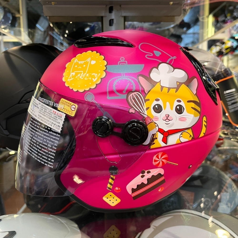 《一戴安全帽》M2R/M700 童帽 #素色/#5 柴犬/#6 甜甜貓 四分之三-規格圖11