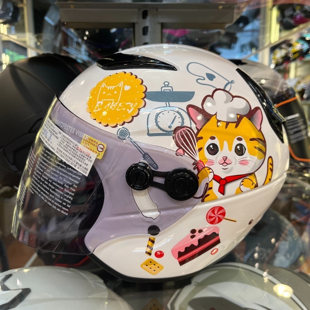 《一戴安全帽》M2R/M700 童帽 #素色/#5 柴犬/#6 甜甜貓 四分之三-規格圖11