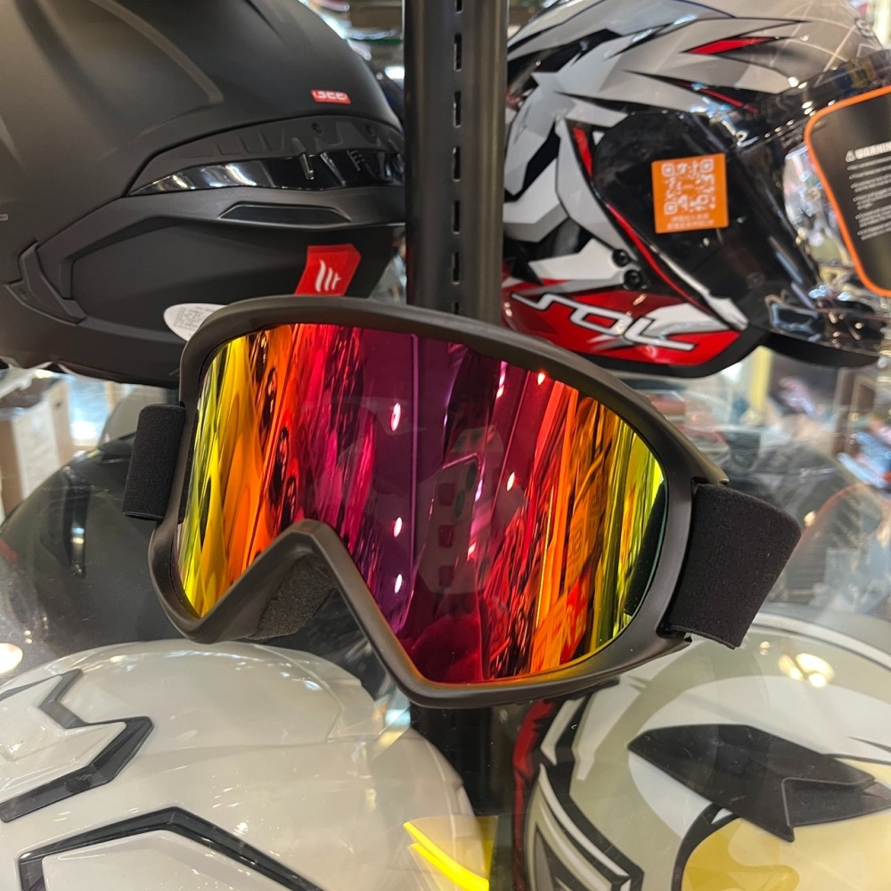 《一戴安全帽》M2R 越野帽安全帽飛行風鏡 電鍍紅-細節圖2