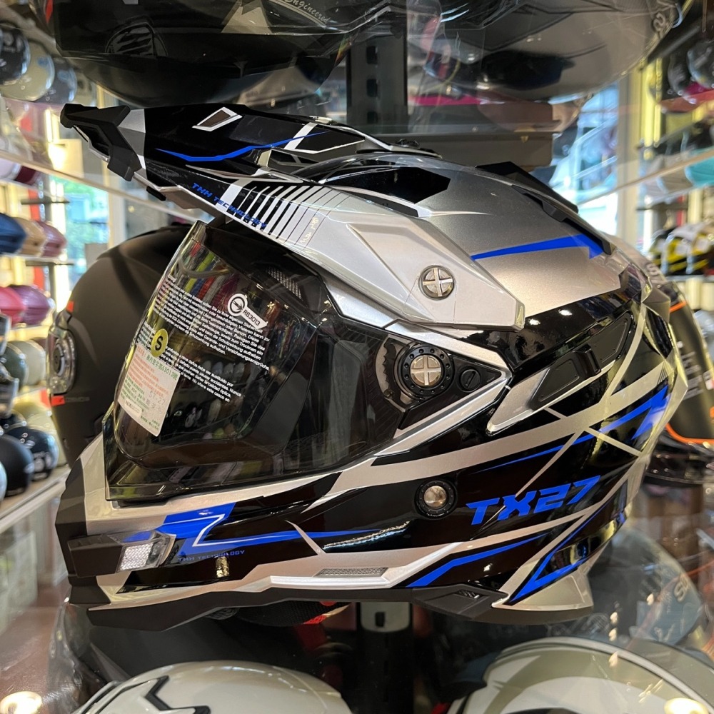 《一戴安全帽》THH/TX-27SP Trooper 金屬銀/藍 越野式全罩安全帽-細節圖2