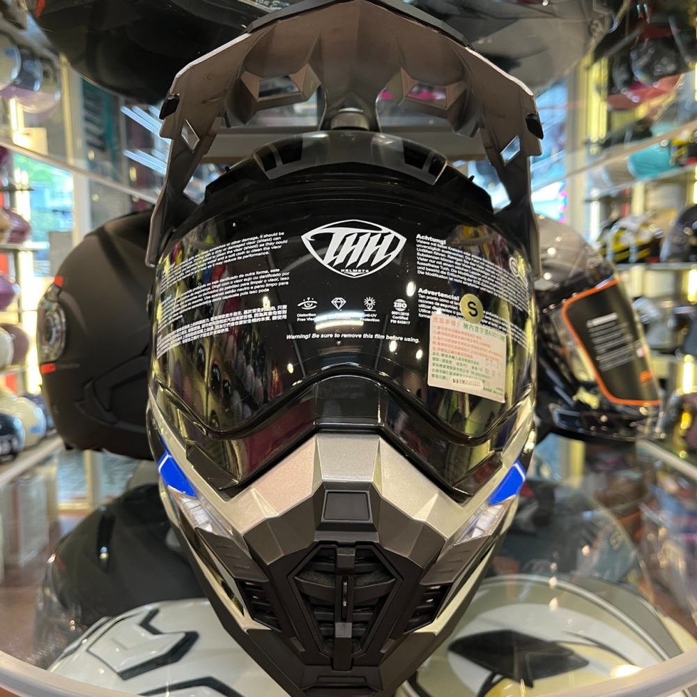 《一戴安全帽》THH/TX-27SP Trooper 金屬銀/藍 越野式全罩安全帽-細節圖3