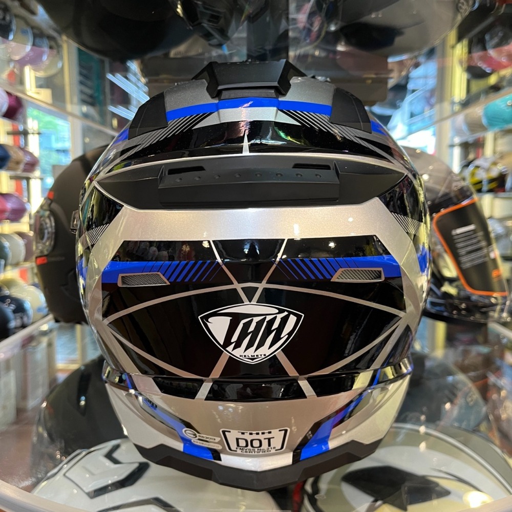 《一戴安全帽》THH/TX-27SP Trooper 金屬銀/藍 越野式全罩安全帽-細節圖4