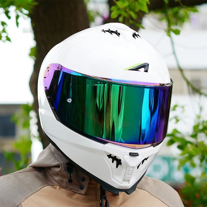 《一戴安全帽》ASTONE/GT6 #素色款 #變色龍白粉 內藏墨鏡 全罩式安全帽-細節圖3