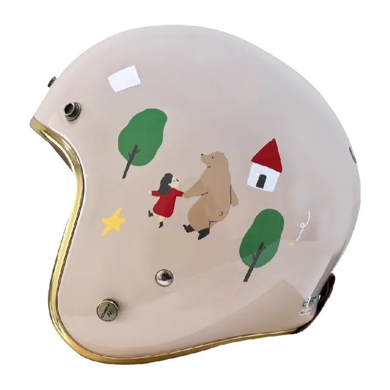 《一戴安全帽》NIKKO/N401 咻咻熊與小女孩 復古帽-細節圖2