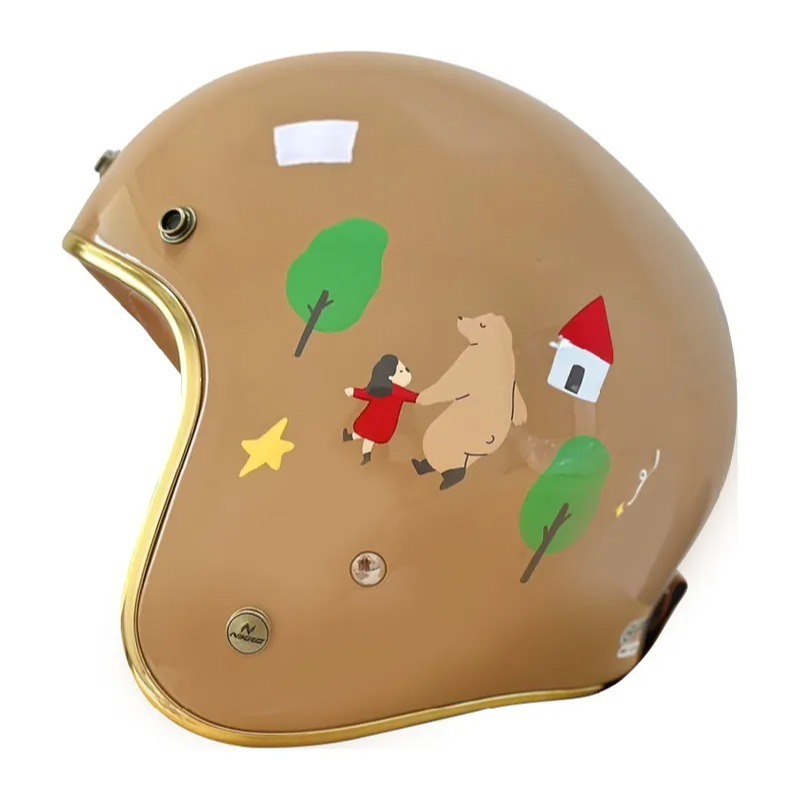 《一戴安全帽》NIKKO/N401 咻咻熊與小女孩 復古帽-細節圖3