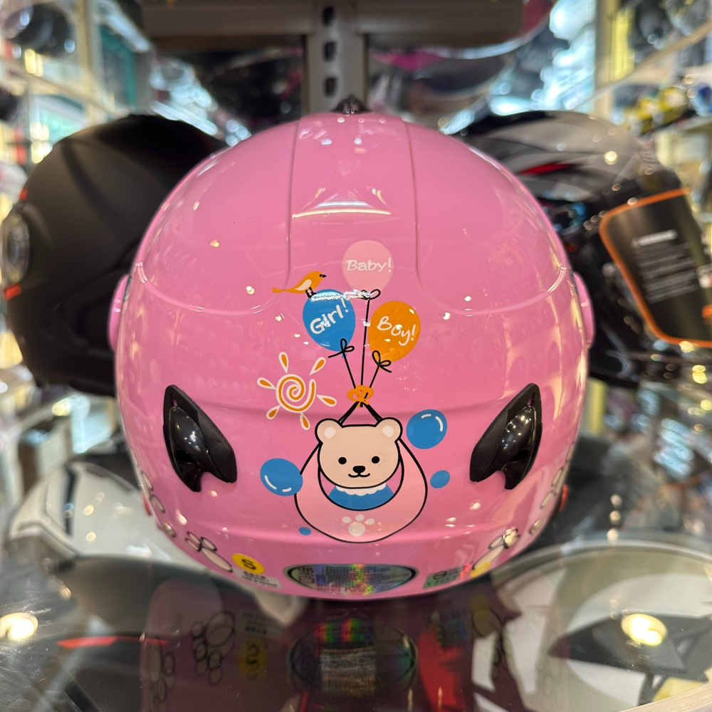 《一戴安全帽》💥出清價💥 ZEUS瑞獅AS-108S-F 兒童帽S72 粉紅彩繪熊熊-細節圖5