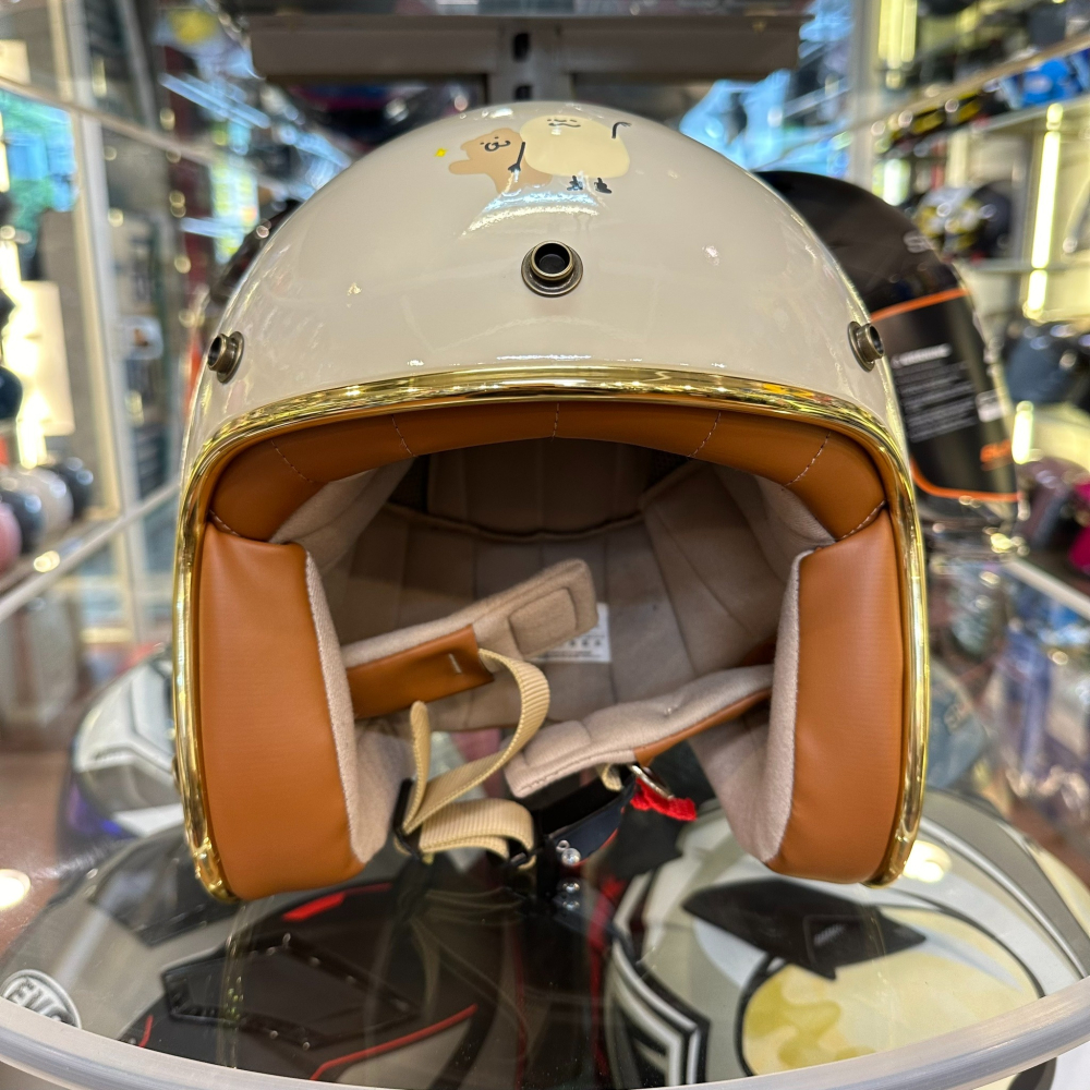 《一戴安全帽》NIKKO/N401 彩繪 泥的小捲毛熊 復古安全帽-細節圖4