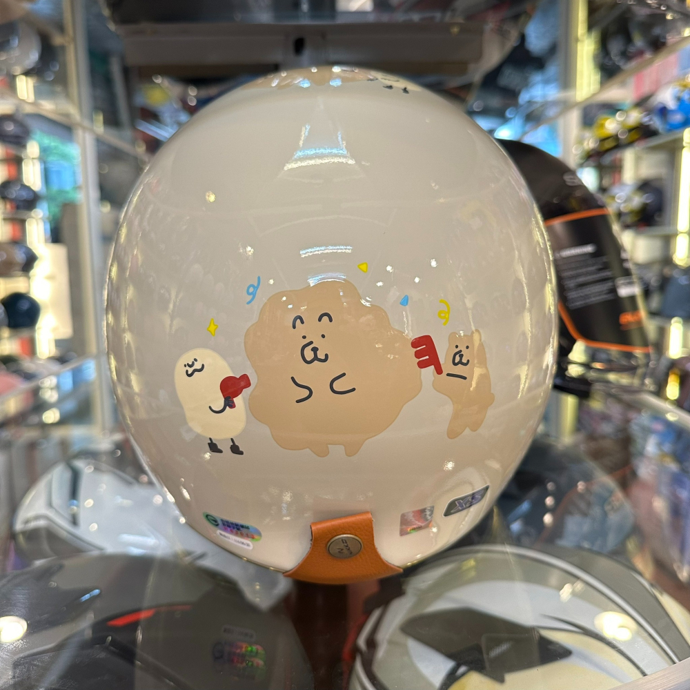 《一戴安全帽》NIKKO/N401 彩繪 泥的小捲毛熊 復古安全帽-細節圖5