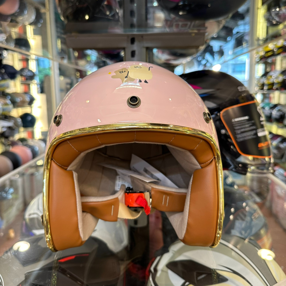 《一戴安全帽》NIKKO/N401 彩繪 泥的小捲毛熊 復古安全帽-細節圖7