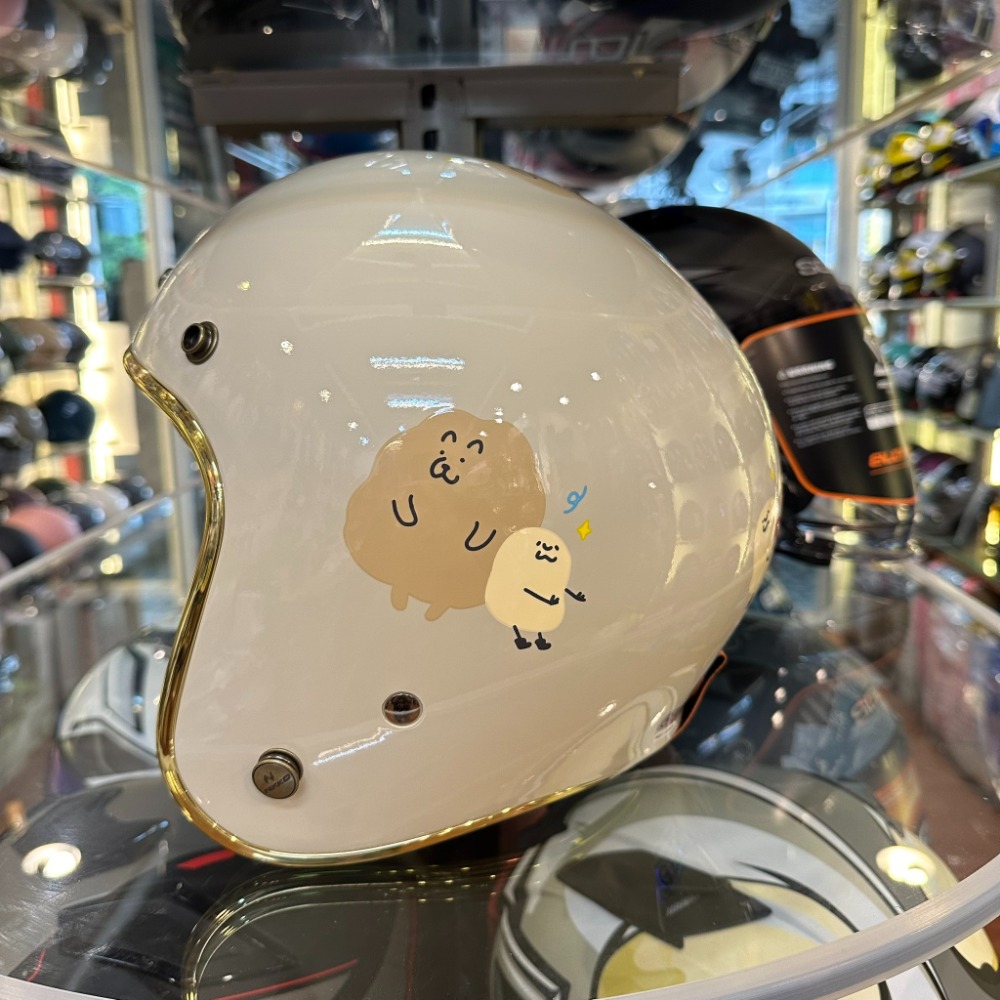 《一戴安全帽》NIKKO/N401 彩繪 泥的小捲毛熊 復古安全帽-規格圖8