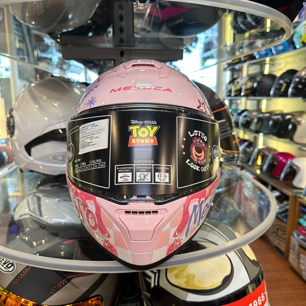 《一戴安全帽》MESUCA麥斯卡/M619 彩繪 Lots-O 粉紅熊抱哥 全罩安全帽 送防水袋-細節圖3