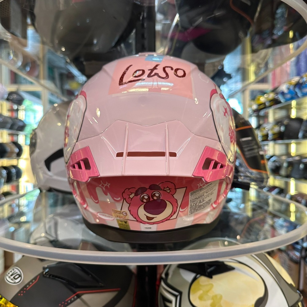 《一戴安全帽》MESUCA麥斯卡/M619 彩繪 Lots-O 粉紅熊抱哥 全罩安全帽 送防水袋-細節圖4