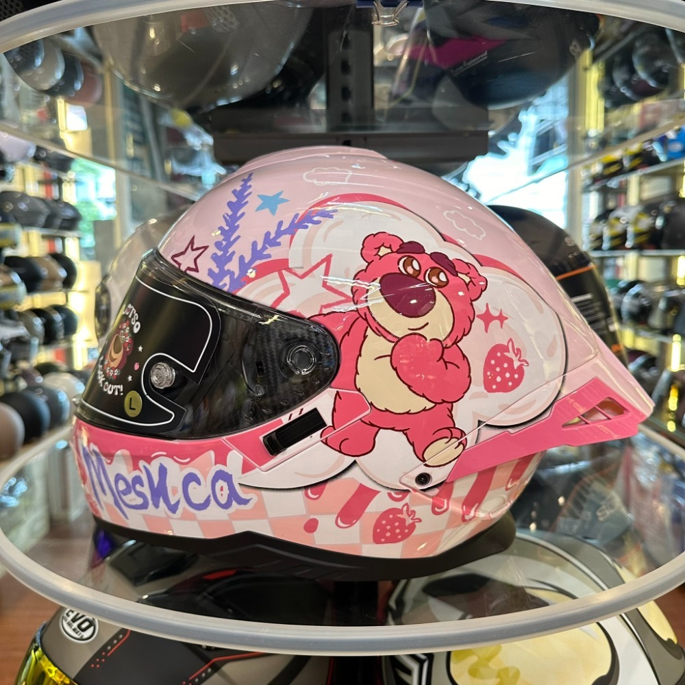 《一戴安全帽》MESUCA麥斯卡/M619 彩繪 Lots-O 粉紅熊抱哥 全罩安全帽 送防水袋-規格圖4