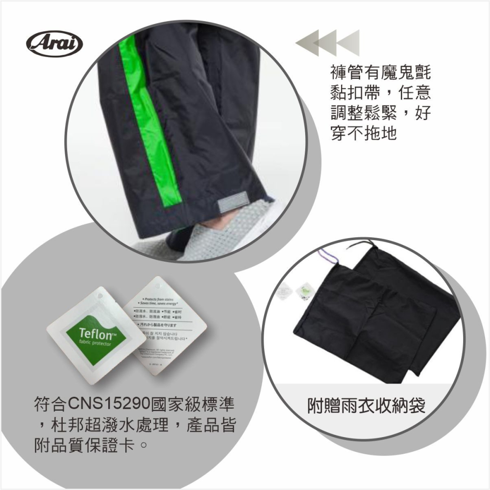 《一戴安全帽》Arai/K3兩件式套裝雨衣 四色-細節圖4